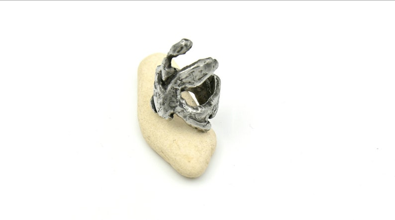 wide statement ring Impressive ring tree bark ring Wide band