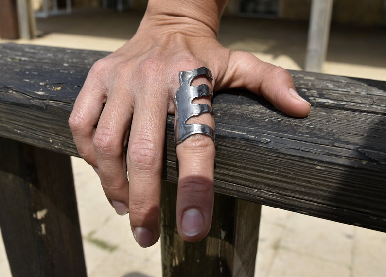 full finger ring Large ring long contemporary ring Long Statement Ring size 7 34