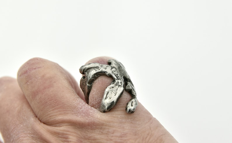wide statement ring Impressive ring tree bark ring Wide band