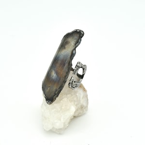 Open front ring,Full finger ring, Wide  Ring  ,Cuff ring , Wide  Ring ,Open Ring, Wide Statement Ring , Adjustable Ring ,  size 6