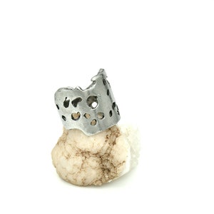 Wide band, wide ring, artistic  ring , Handmade ring, statement ring, Gift for Her ,size 8 1/2