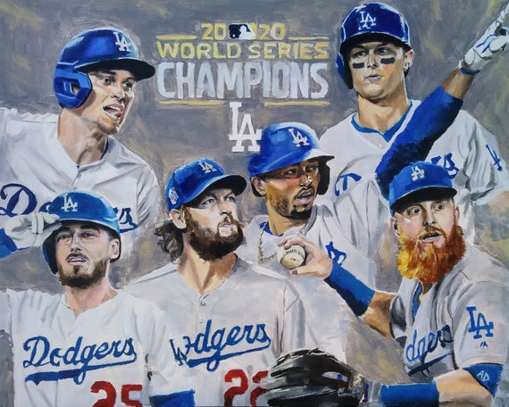 12x18 inch LA Dodgers 2020 World Series oil painting print