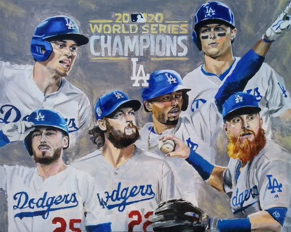 LA Dodgers 2020 World Series oil painting print