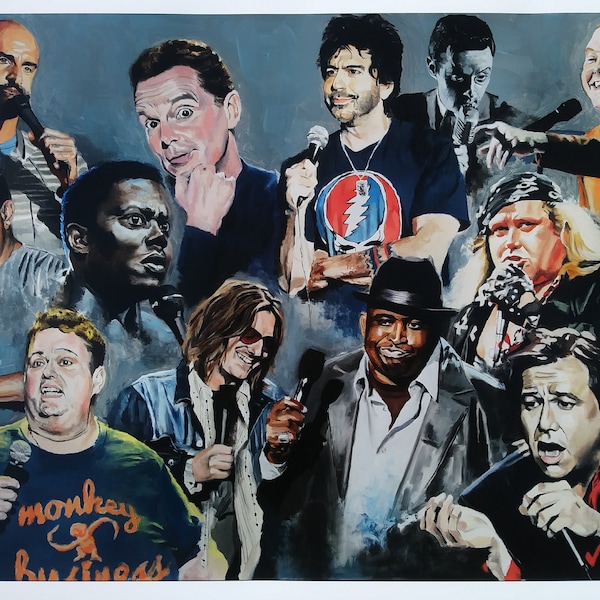 24x36 inch Dead Comedians Society (Stand-Up) numbered oil painting poster print