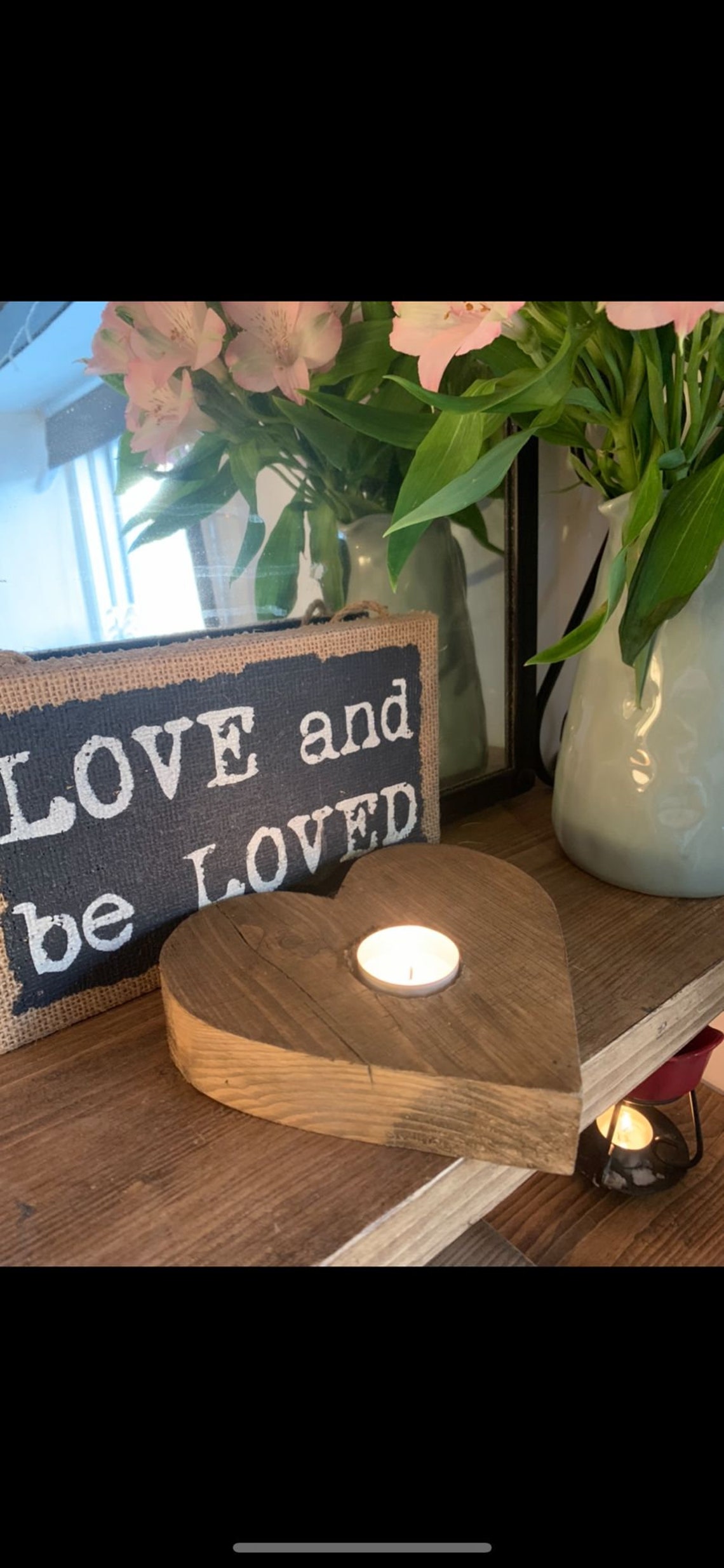 Wooden Heart Candle Holder Etsy