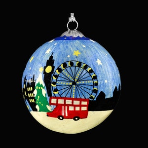 London at Christmas – Hand-Painted Ornament | Eco-Friendly Bauble | Handmade Gift