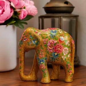 Hand-Painted Wooden Elephant - 5 Inch - Alizeh Collection