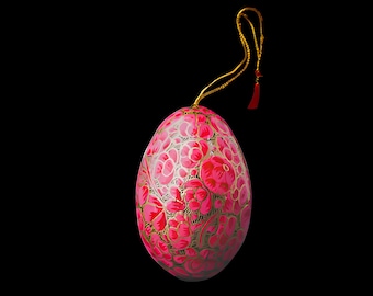 1 Inch Hand-Painted Floral Easter Egg – Hanging Wood Decoration
