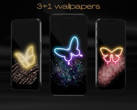 Neon cheap butterfly wallpaper