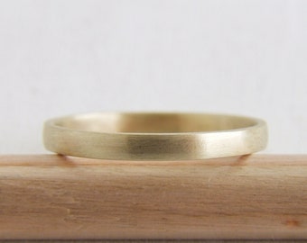 2.30mm Mat Solid Yellow Gold 14K Wedding Band, Dainty Custom Made 14K Solid Gold Ring