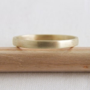 2.30mm Mat Solid Yellow Gold 14K Wedding Band, Dainty Custom Made 14K Solid Gold Ring