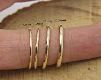 1.5mm 10K Solid Yellow Gold Wedding Band: Dainty Circular Ring