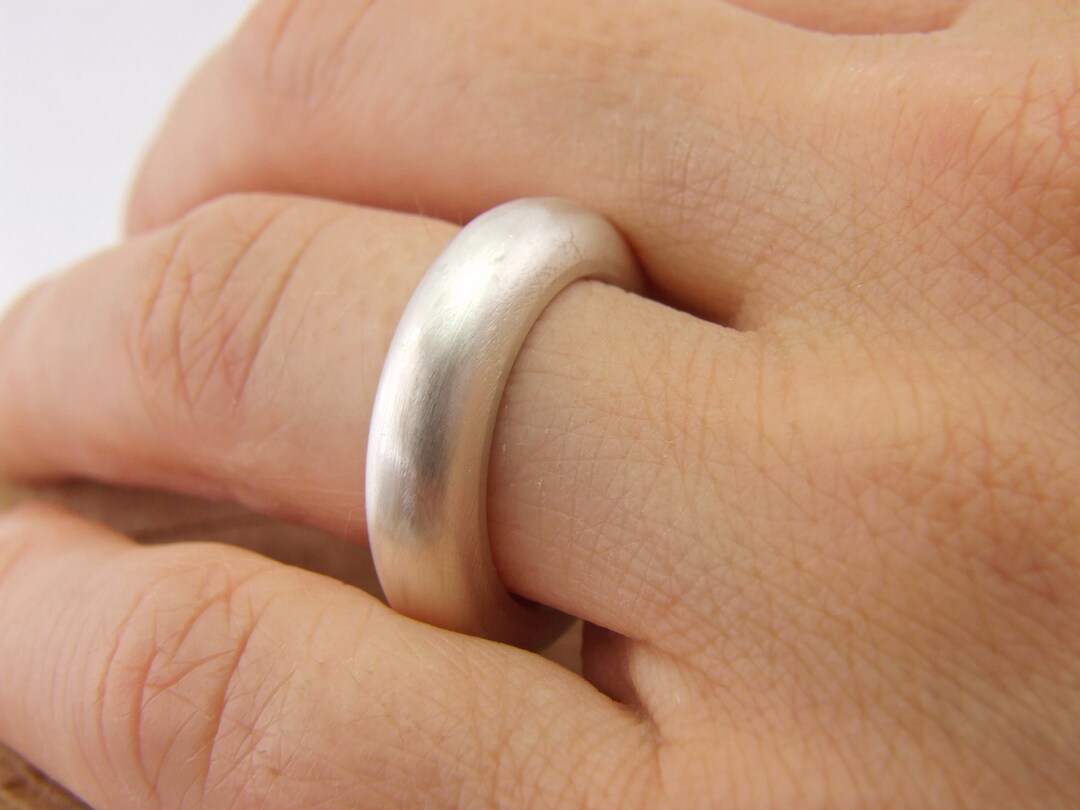 Extra Thick ,rounded Fine Silver Band, Pure Silver Ring , Rustic ,thick , Handmade Fine Silver