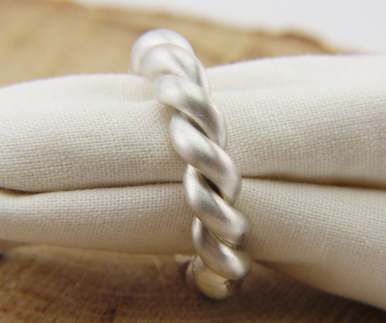 Extra Thick rounded Twist Fine Silver Band Pure Silver Ring Etsy