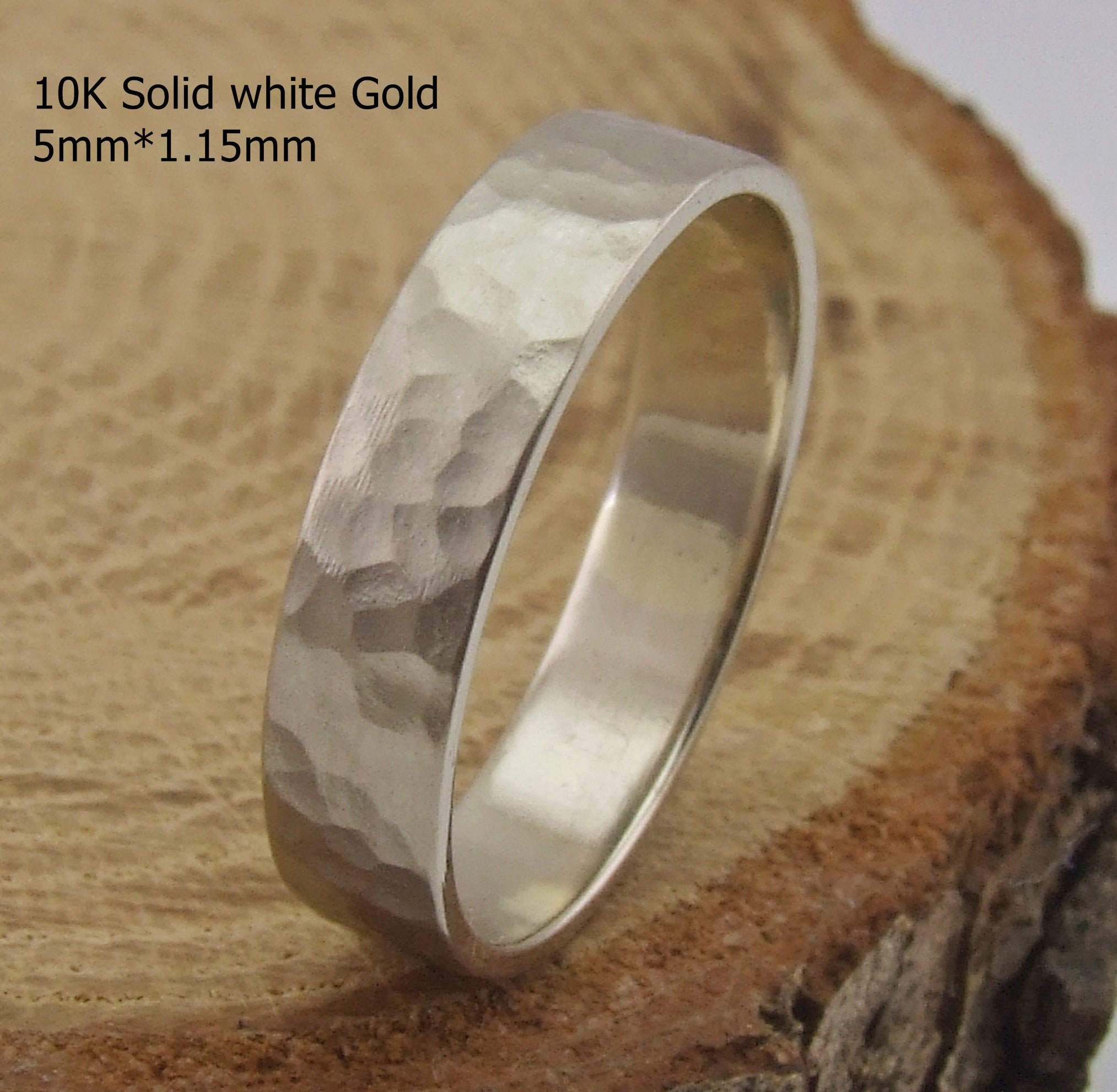 hammered gold wedding band etsy