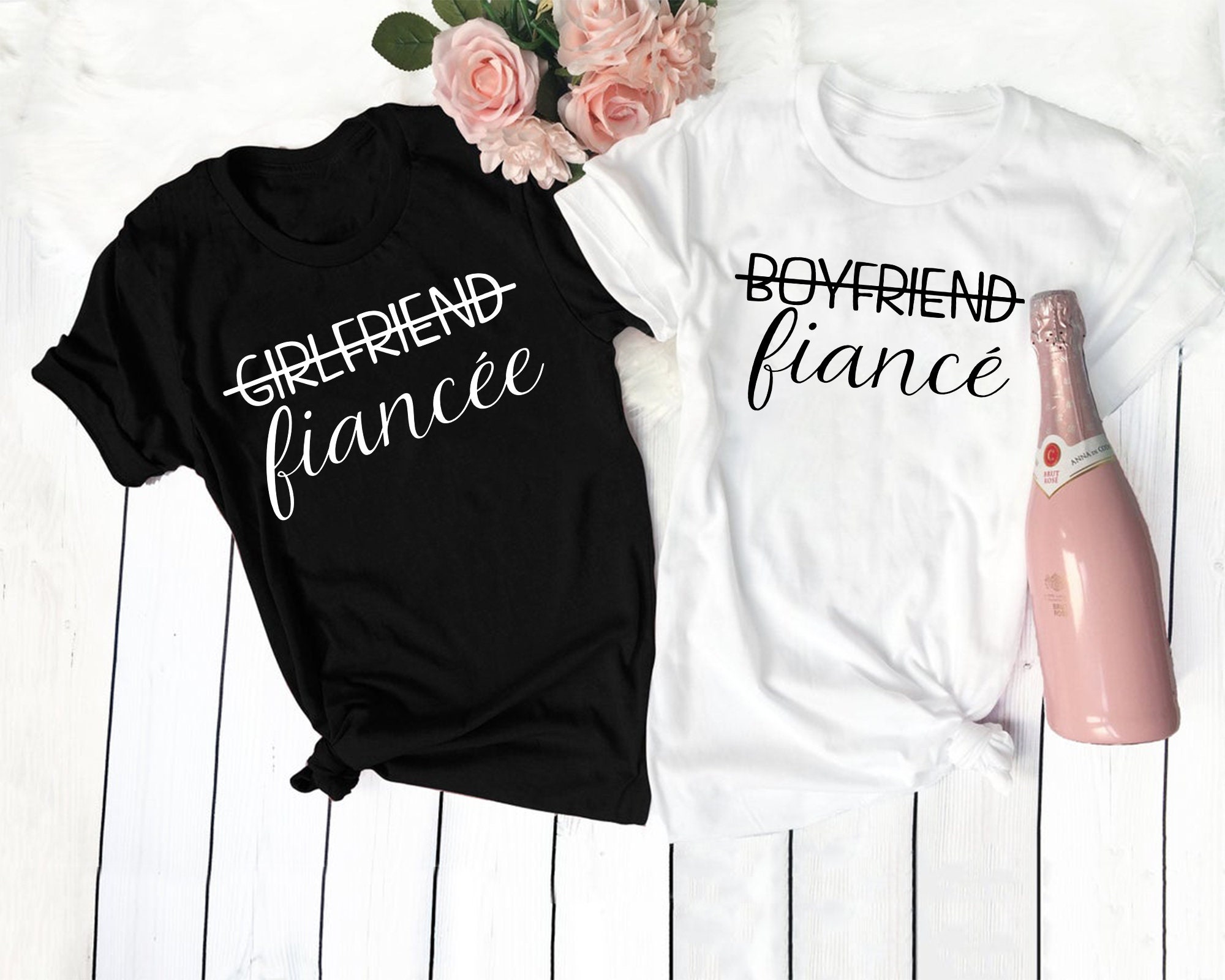 Girlfriend Fiancee Boyfriend Fiance Shirt Personalized | Etsy
