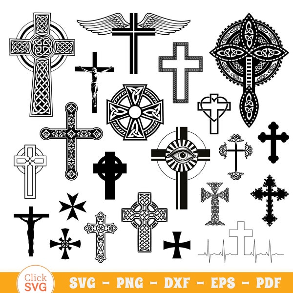 Cross Svg Bundle, Jesus Cross Svg, Old Rugged Christian Cross, Faith Cross Svg, Distressed Cross Svg, Religious Svg, Cross Clipart