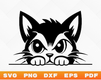 Cat Svg, Peeking Cat Clipart, Peeping Cat Svg, Cat Mom Svg, Cute Cat Svg, Funny Cat Svg, Cat Lover Svg, Kitty Svg, Cat Svg Bundle