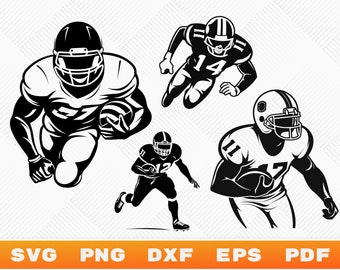 American Football Player Svg, Football Player Png, Football Player Silhouette, Football Player Cut File, Football outline Svg, Superbowl Svg