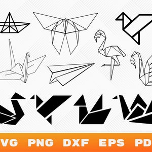 Geometrische dieren SVG Pack - veelhoekige origami gesneden bestanden, DIY Paper Crafting, Svg, Png, Dxf, Pdf, Eps Vector Graphics