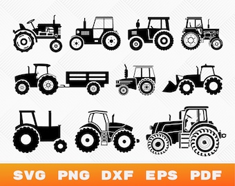 Tractor SVG, Tractor Silhouette, Tractor Clipart, Tractor Png, Farm Tractor Svg, Farm life Svg, Farming Svg, Tractor Cut files