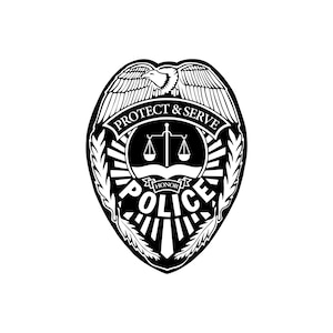 An emblem or badge associated with police departments.
