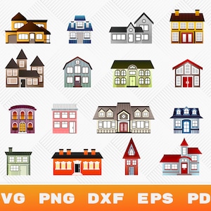 House Clipart, Home Clipart, Cottage Svg, Colorful Houses, Cabin Clipart, House Vector Graphics, Digital Clip art