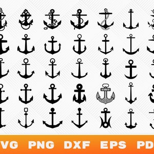 Anker SVG Bundle, Nautical Marine Clipart (digitaler Download)