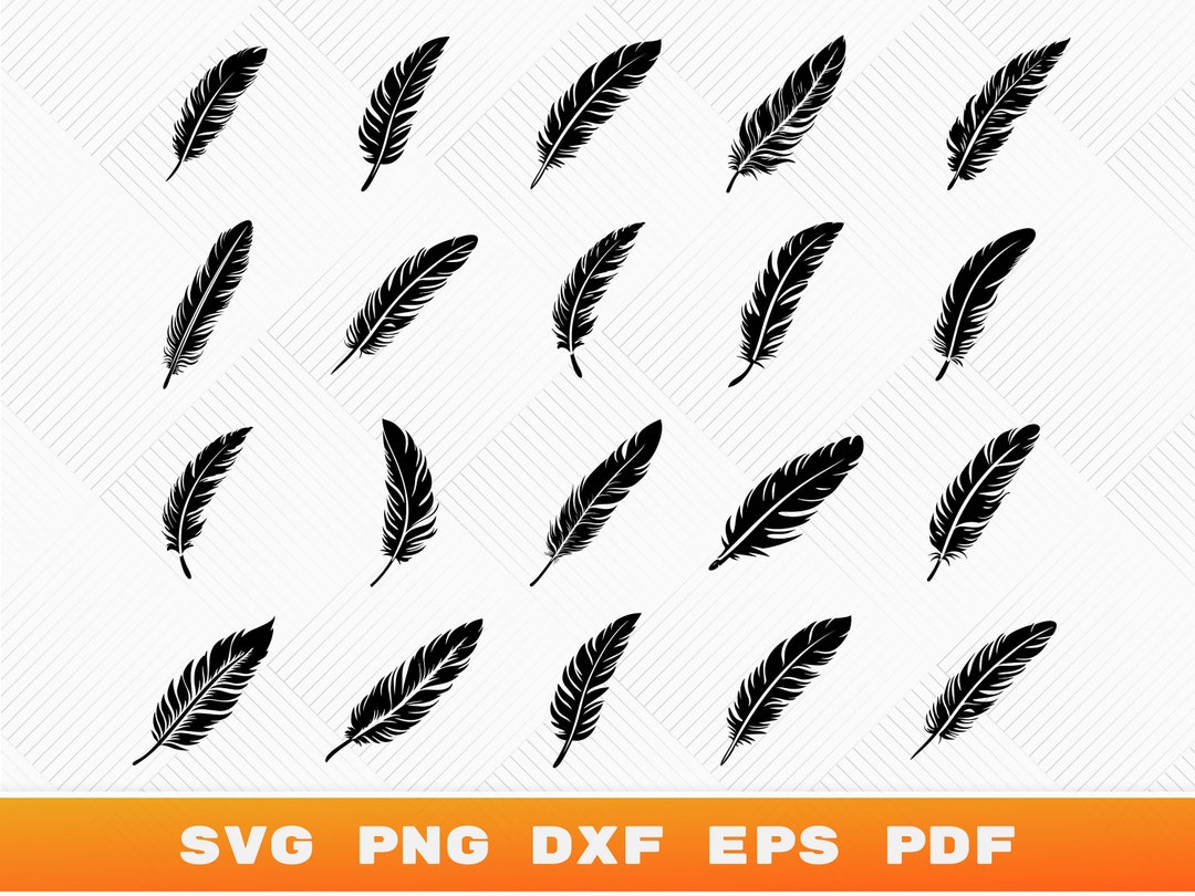 Feather SVG Bundle, Feathers Silhouette, Boho Svg, Feathers Bundle SVG ...