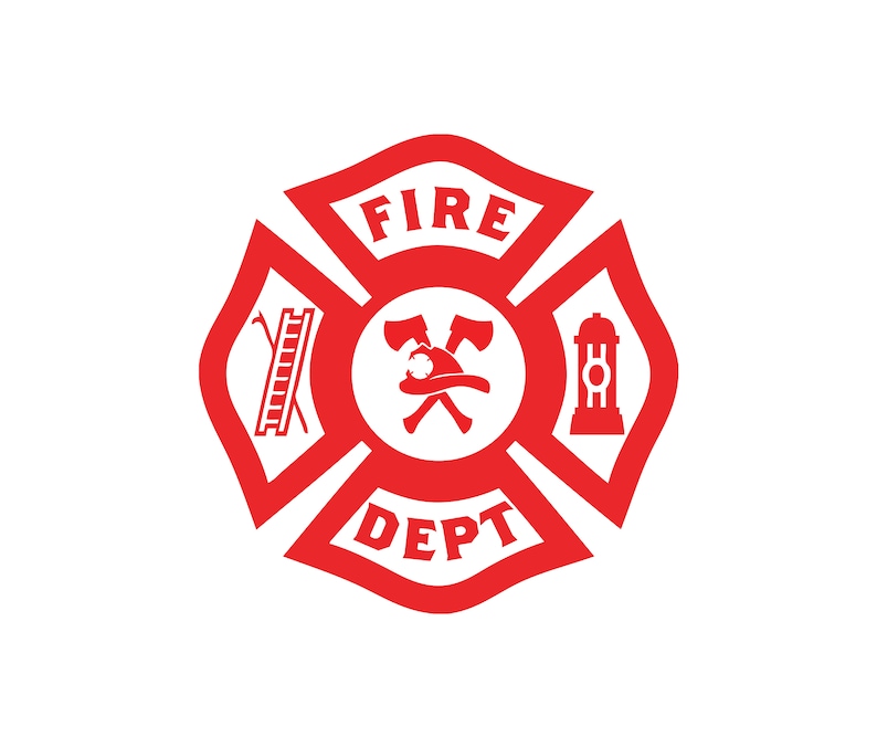 A glyph icon representing fire department personnel. Depicts a firefighter’s badge.