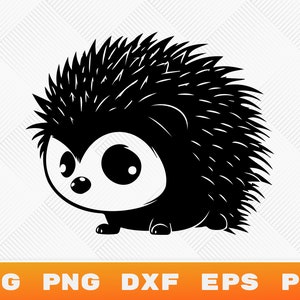 Adorable Little Hedgehog Clipart, Cut File for Cricut, Svg, Png, Dxf, Eps, Pdf - Instant Download