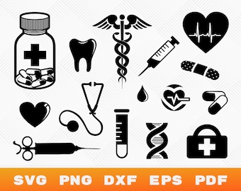 SVG de enfermería, SVG médico, SVG de estetoscopio, imágenes prediseñadas de enfermería, enfermera registrada, corazón, vida de enfermera, archivos de corte de hospital, herramientas médicas, imágenes prediseñadas de símbolos médicos
