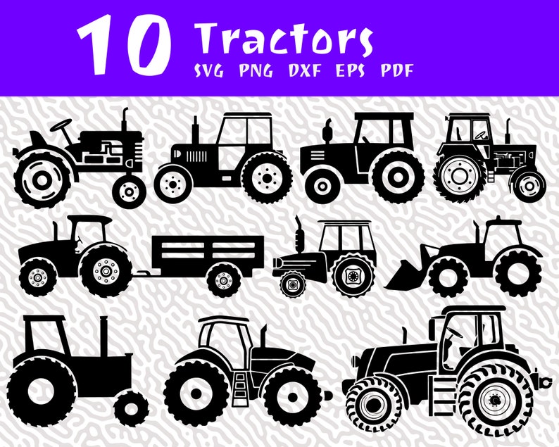Download Tractor SVG farm svg tractor silhouette tractor clipart | Etsy