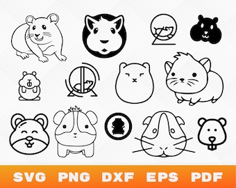 Hamster Svg, Hamster Clipart, Hamster Silhouette, Rodent Svg, Hamster Peeking Svg, Chubby Cheek Hamster Svg, Cricut Cut File