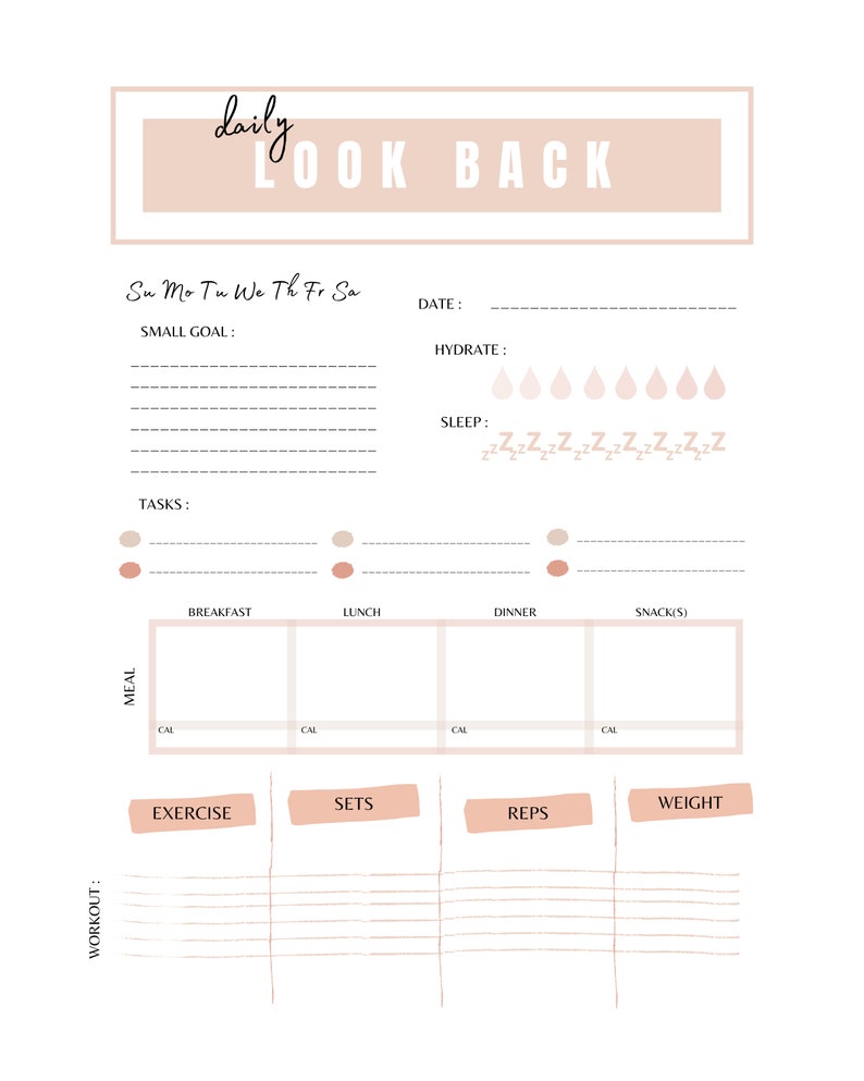 Fitness Planner / My Fitness Journey Planner / Workout Planner Etsy