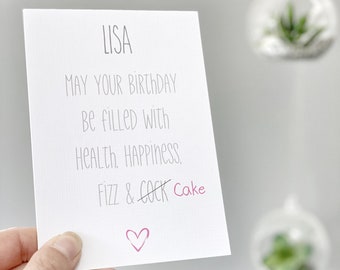 Biglietto Di compleanno personalizzato, Biglietto di Compleanno per lei, Divertente Compleanno Bard per lei, Biglietto Compleanno Amico, Torta Non Cazzo Card