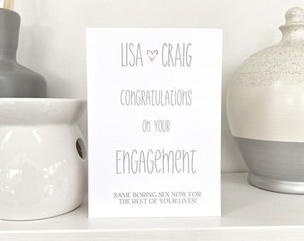 Personalised Engagement Card, Funny Engagement Card, Card for Engaged Couple,