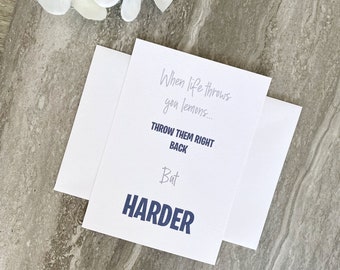 Carta empatia, umorismo per il cancro, combattente per il cancro, carta divertente per il cancro, carta di supporto al cancro, scheda di incoraggiamento, scheda pensando a te (SKU LEMONS)