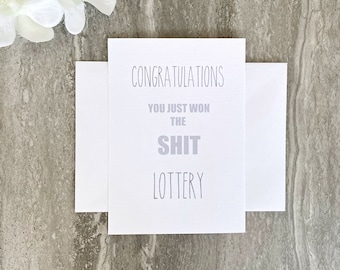 Thinking of You Card, Cancer Support Card, Humour, Empathy Card, Cancer Fighter, Funny Cancer Card, Encouragement Card, (SKU SHIT LOTTERY))
