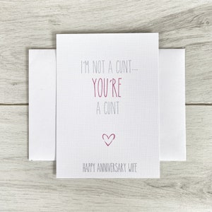 Happy Anniversary Card, Jubileumkaart voor vrouw, verjaardagsdag, Rude Anniversary Card, Jubileumkaart voor haar, haar indoors card