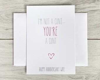 Biglietto Anniversario Felice, Biglietto Anniversario Per Moglie, Anniversario Giorno, Carta Anniversario Rude, Biglietto Anniversario per lei, Sua Carta Interni