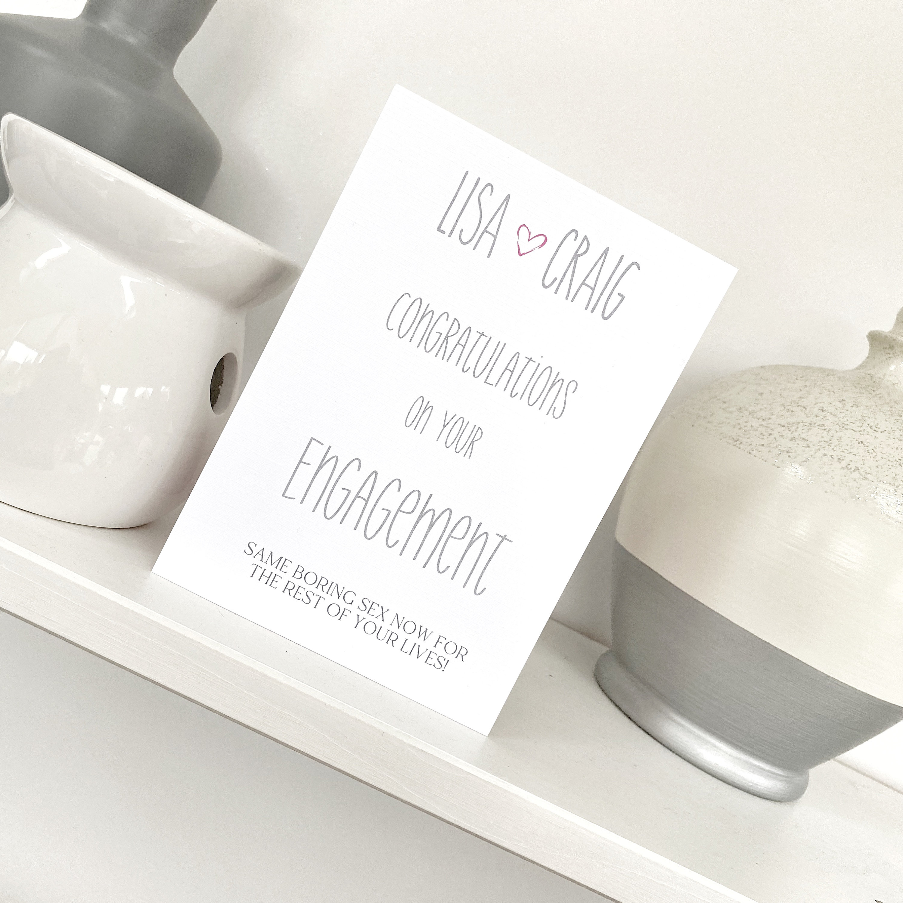 Old English Co. Carte De Fiançailles Pour Couple Inscription