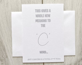 Funny Cancer Card, Card, Cancer Humour, Empathy Card, Cancer Fighter, Cancer Support Card, Thinking of You Card (SKU Strong)