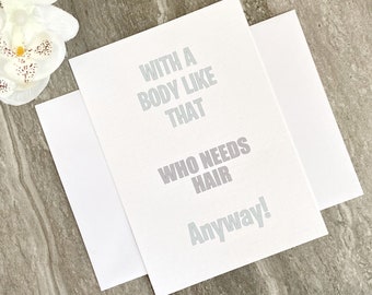 Funny Cancer Card, Cancer Humour, Encouragement Card, Empathy Card, Cancer Fighter, Cancer Support Card, Thinking of You Card (SKU BOD)