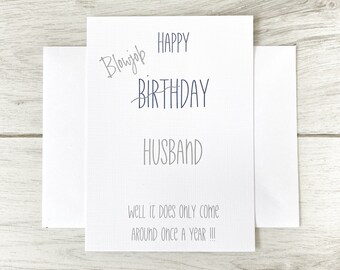 Personalizzato Buon Compleanno Marito Giorno Carta, Divertente Compleanno Biglietto di Compleanno, Biglietto compleanno Coppia Sposata, Compleanno Blowjob, Una volta all'anno