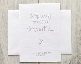 Funny Cancer Card, Cancer Humour, Encouragement Card, Empathy Card, Cancer Fighter, Cancer Support Card, Thinking of You Card (dramma SKU)