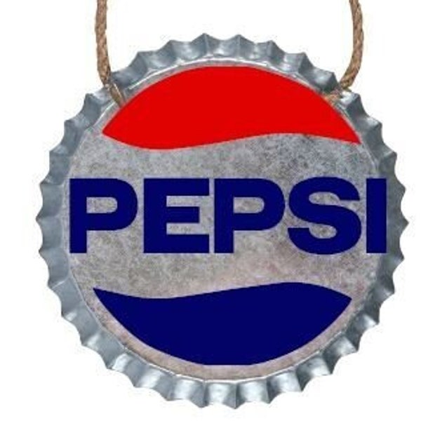 PEPSI/ pop/ soda/ Galvanized Metal Bottle Cap Wall Decor