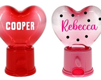 Personalized NAME Valentine's Heart Candy Dispenser / Candy Holder / Valentine's Day Gift -Student classroom gifts