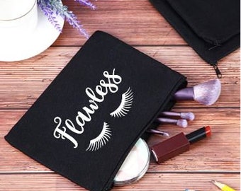 Flawless--Personalized Makeup Bag, Bridesmaid Gift, Might Be Makeup, Cosmetic Bag, Bachelorette Party Gift, Wedding Party Gift
