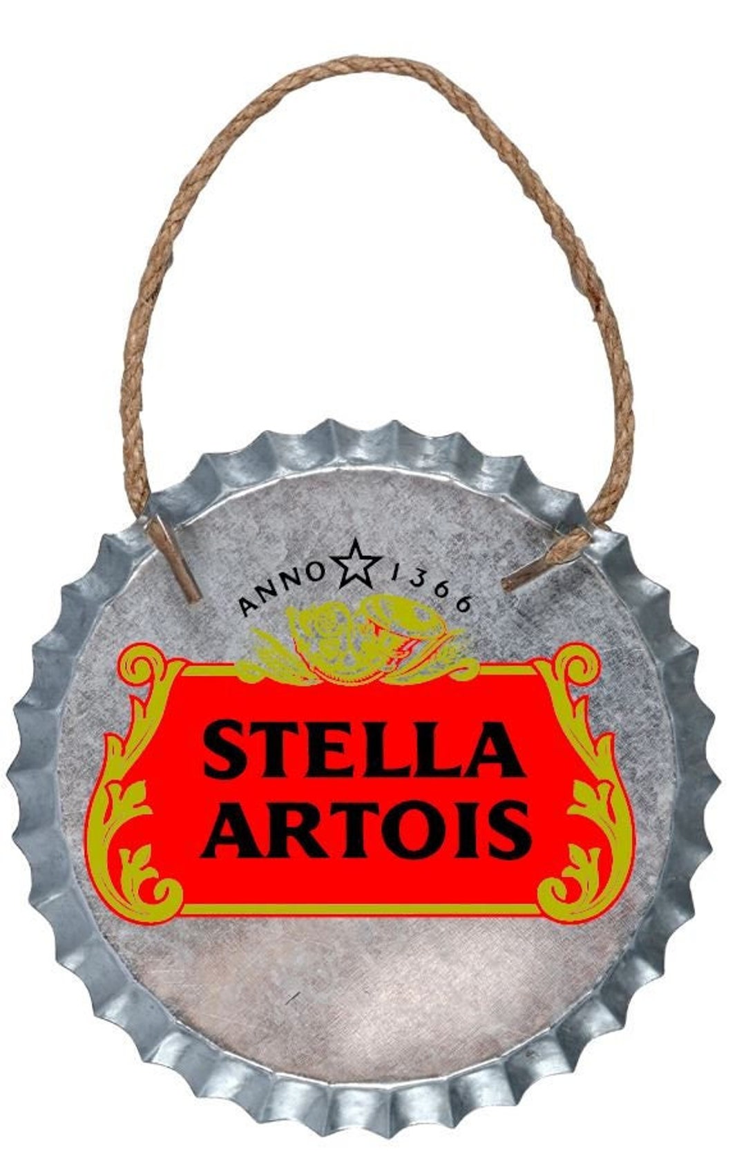 Stella Artois / Beer / Vodka/ Alcohol/ Galvanized Metal Bottle Cap Wall